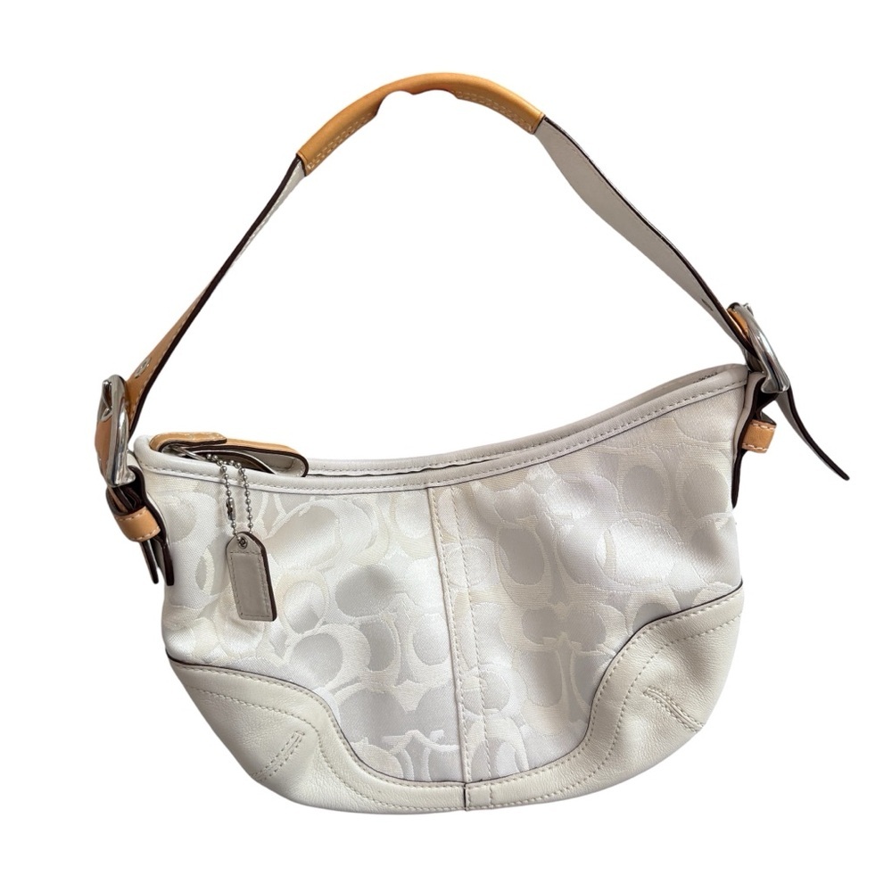 VTG Limited Edition Coach Optic Signature C Hobo Shoulder Bag Y2K White Tan 1850